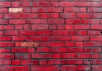Red Brick Wall Texture with Worn and Distressed Finish for Modern Design Projects and Backgrounds