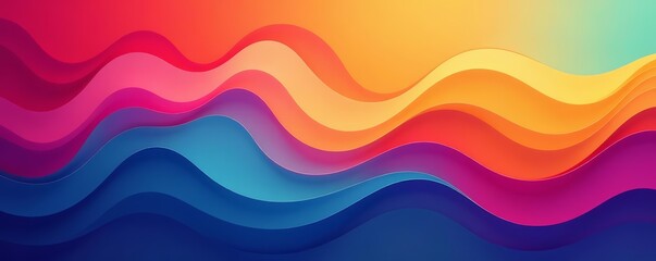 Colorful abstract background with wavy shapes in rainbow gradient, abstract, colorful, wallpaper