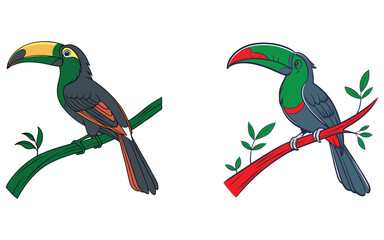 Toucan bird with white background eps vector