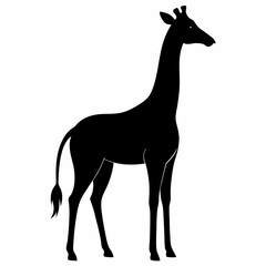 Minimalist Giraffe Black Silhouette