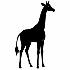 Minimalist Giraffe Black Silhouette