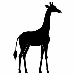 Minimalist Giraffe Black Silhouette