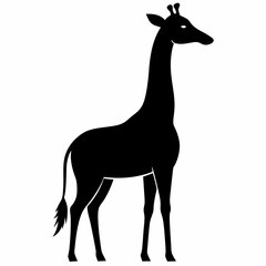 Minimalist Giraffe Black Silhouette
