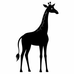 Minimalist Giraffe Black Silhouette