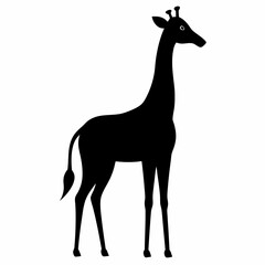Obraz premium Minimalist Giraffe Black Silhouette