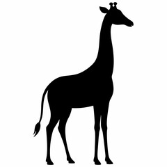 Minimalist Giraffe Black Silhouette