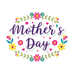 Happy Mothers Day card with flowers Top view of carnation on pink for mothers day Happy Mothers day typography design