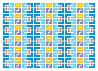 Retro wallpaper, Modern Abstract Composition with Geometric Forms, square geometric shape seamless pattern