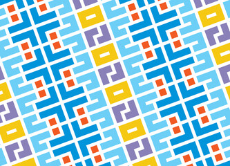 Retro wallpaper, Modern Abstract Composition with Geometric Forms, square geometric shape seamless pattern