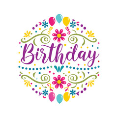 Cappy birthday card with a floral Colorful floral birthday greeting Birthday card with flowers