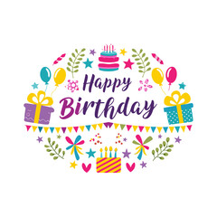 Cappy birthday card with a floral Colorful floral birthday greeting Birthday card with flowers