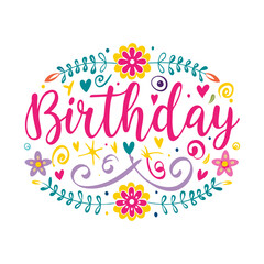 Cappy birthday card with a floral Colorful floral birthday greeting Birthday card with flowers