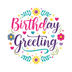 Cappy birthday card with a floral Colorful floral birthday greeting Birthday card with flowers