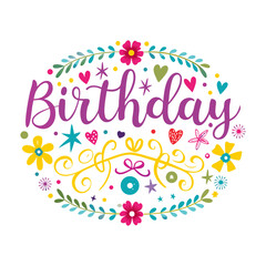 Cappy birthday card with a floral Colorful floral birthday greeting Birthday card with flowers