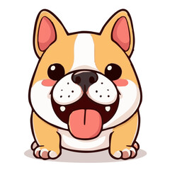 a cute lovely  french bulldog cartoon illustration with heart and love