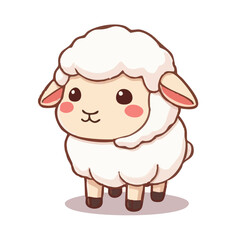 a cute lovely sheep cartoon illustration with heart and love