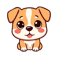 a cute lovely dog cartoon illustration with heart and love