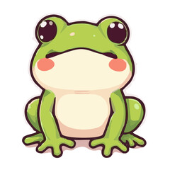 a cute lovely frog cartoon illustration with heart and love