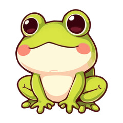 a cute lovely frog cartoon illustration with heart and love