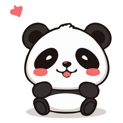 Fototapeta premium a cute lovely panda cartoon illustration with heart and love