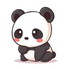Fototapeta premium a cute lovely panda cartoon illustration with heart and love