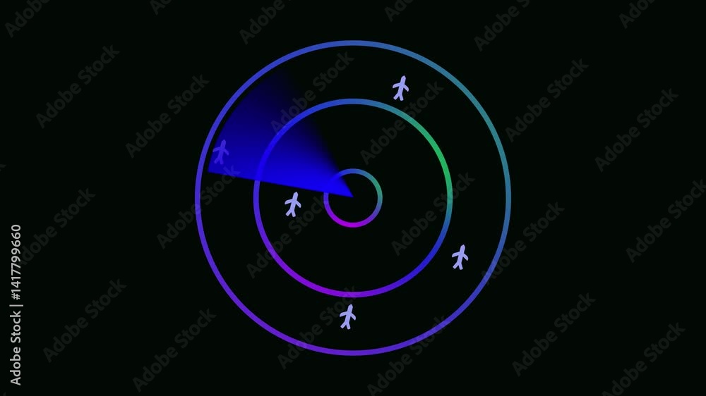 Poster high definition radar scan animation with sweeping ray.