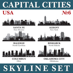 Capital cities skyline set. USA. Part 6
