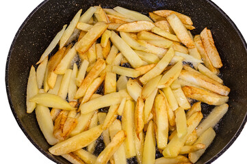  potatoes on the iron frying pan