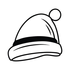 santa hat vector illustration of a black and white hat