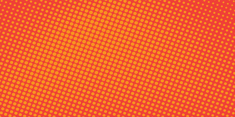 Obraz premium Dots halftone orange color pattern gradient texture with technology digital background. Dots pop art comics with summer background.