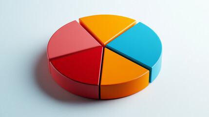 Obraz premium She explained the dip in revenue using a pie chart.