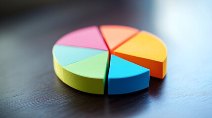 Fototapeta premium She explained the dip in revenue using a pie chart.
