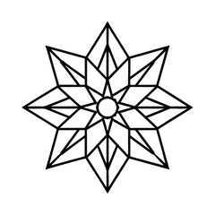 linear deco mandala vector art silhouette