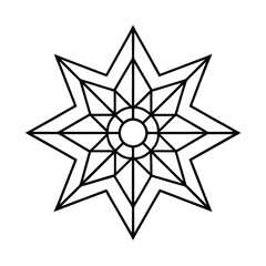 linear deco mandala vector art silhouette