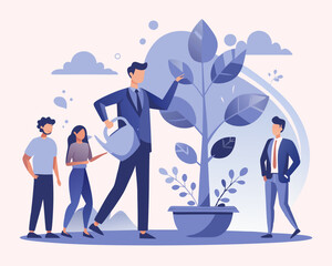 Career growth, HR human resources, people management, employee development concept