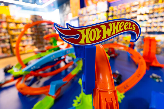 Hotwheels tracks and cars in toy store