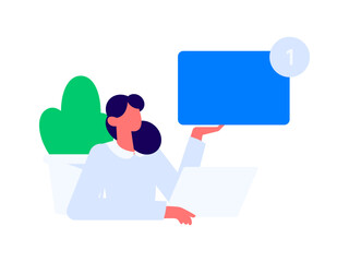 Flat vector illustration of business people operating work scene
