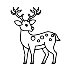 christmas deer icon on white background