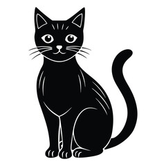 silhouette of a cat on a white background