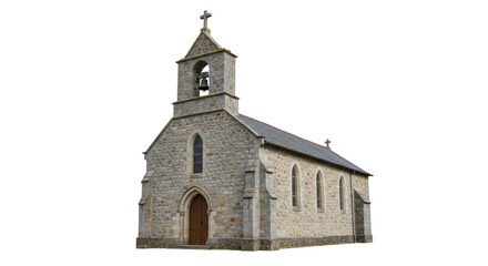 Isolated Old Stone Church Building for Religious Place