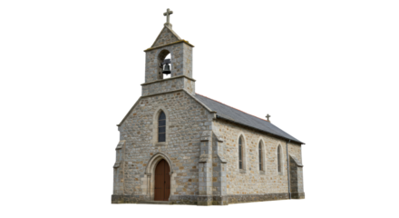 Isolated Old Stone Church Building for Religious Place