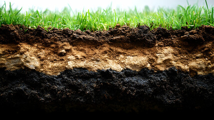Soil Layers Illustration: Grass, Topsoil, Subsoil