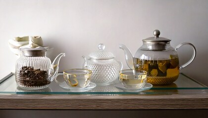 美しいガラスのティーセット