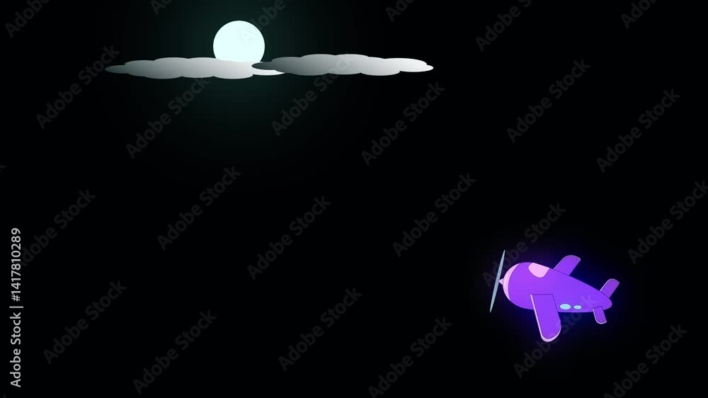 Poster dynamic animation captures a propeller plane as it ascends into the clear blue sky, with its spinnin