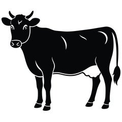 silhouette or illustration of a cow or buffalo