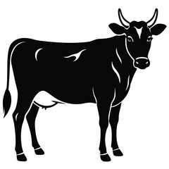 silhouette or illustration of a cow or buffalo