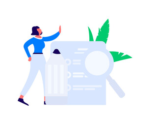 Flat vector illustration of business people operating work scene
