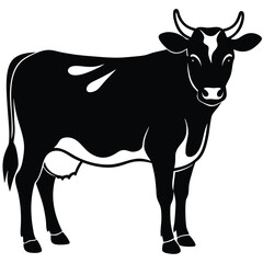 silhouette or illustration of a cow or buffalo
