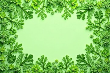 Fototapeta premium Intricate parsley sprig pattern, delicate green leaves , green, photo
