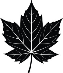 Fallen Seasonal Leaf in Black | Bold Nature-Inspired Vector for Crafts, Prints & Cut Projects